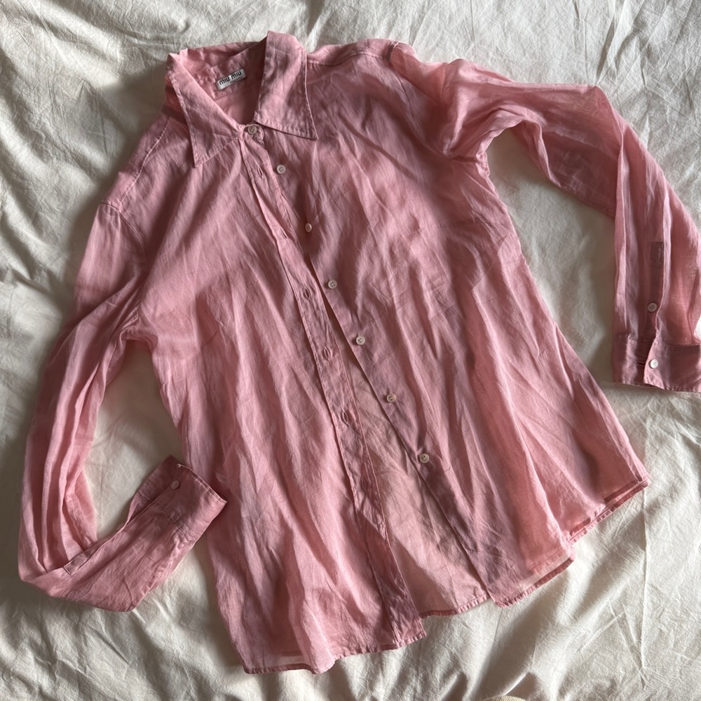 Miu Miu Pink Button-Up Shirt